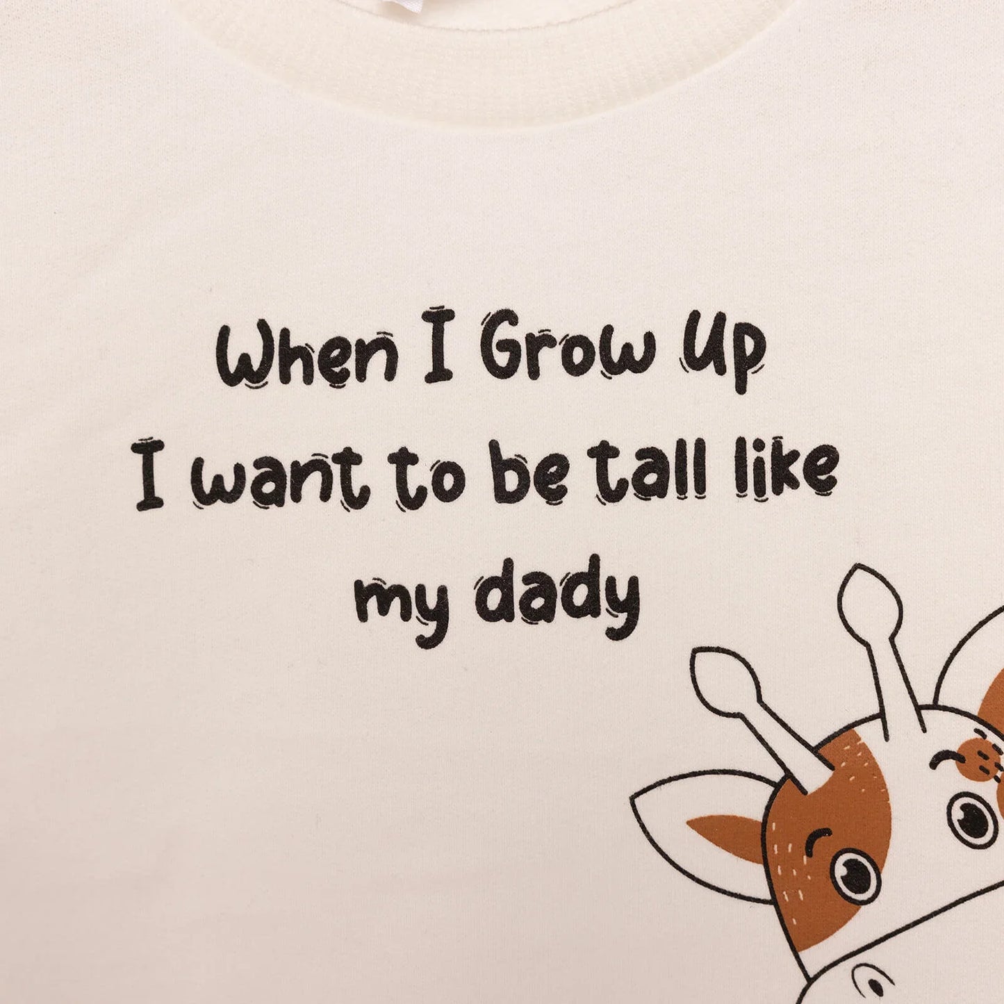 HelloBaby Baby Boy Basic Giraffe Printed Sweatshirt - Ecru