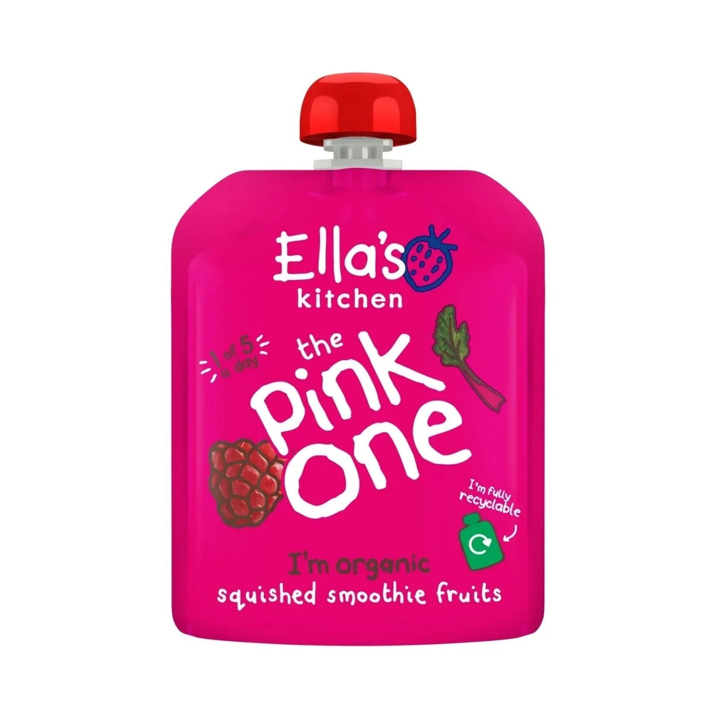 Ella's Kitchen Organic Smoothie The Pink One Multipack Baby Food Pouch 6+ months 450g (5x90g)