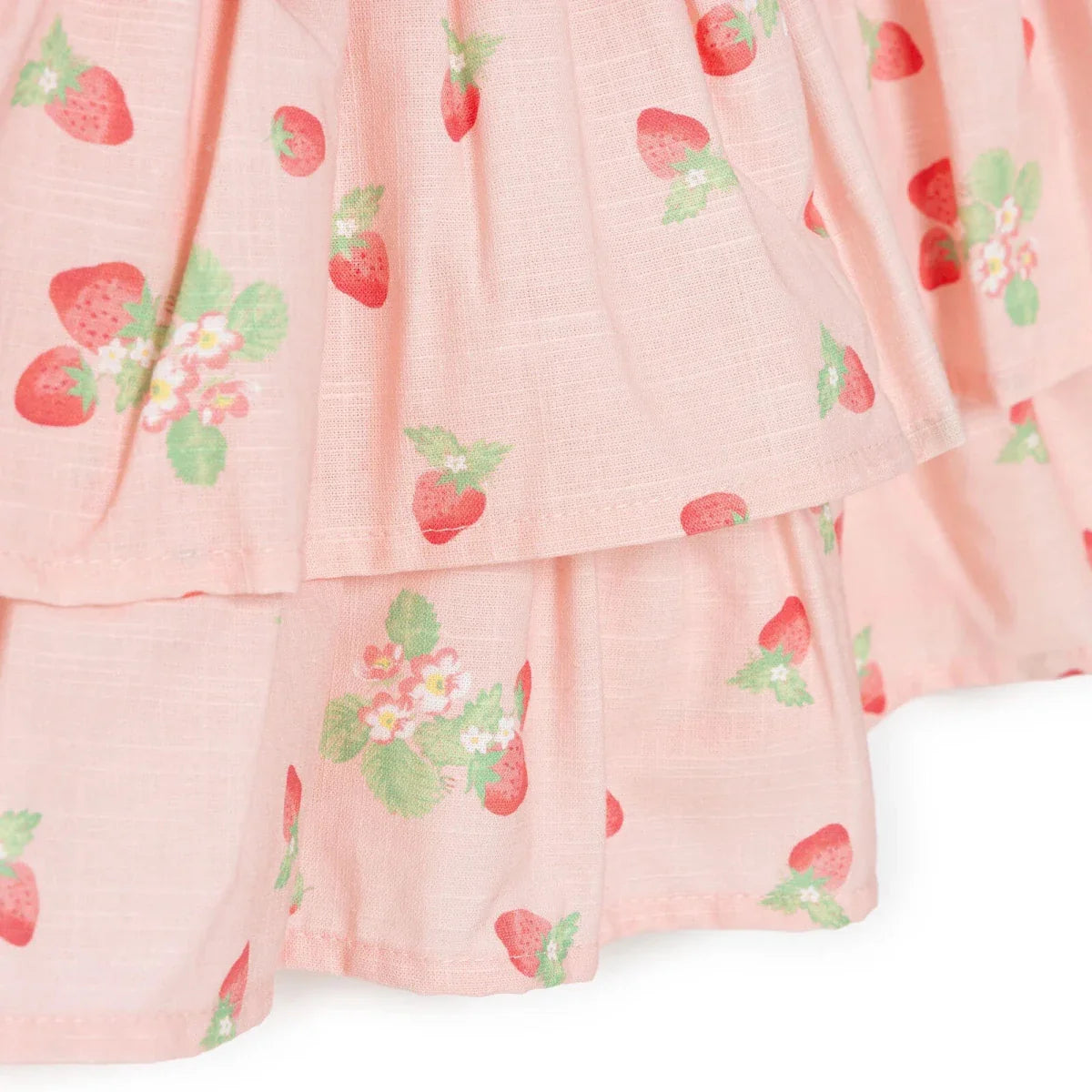 HelloBaby Girls Dress Cherry Print Buttoned Berry Belle Peter Pan Collar Short Sleeve - Pink Printed