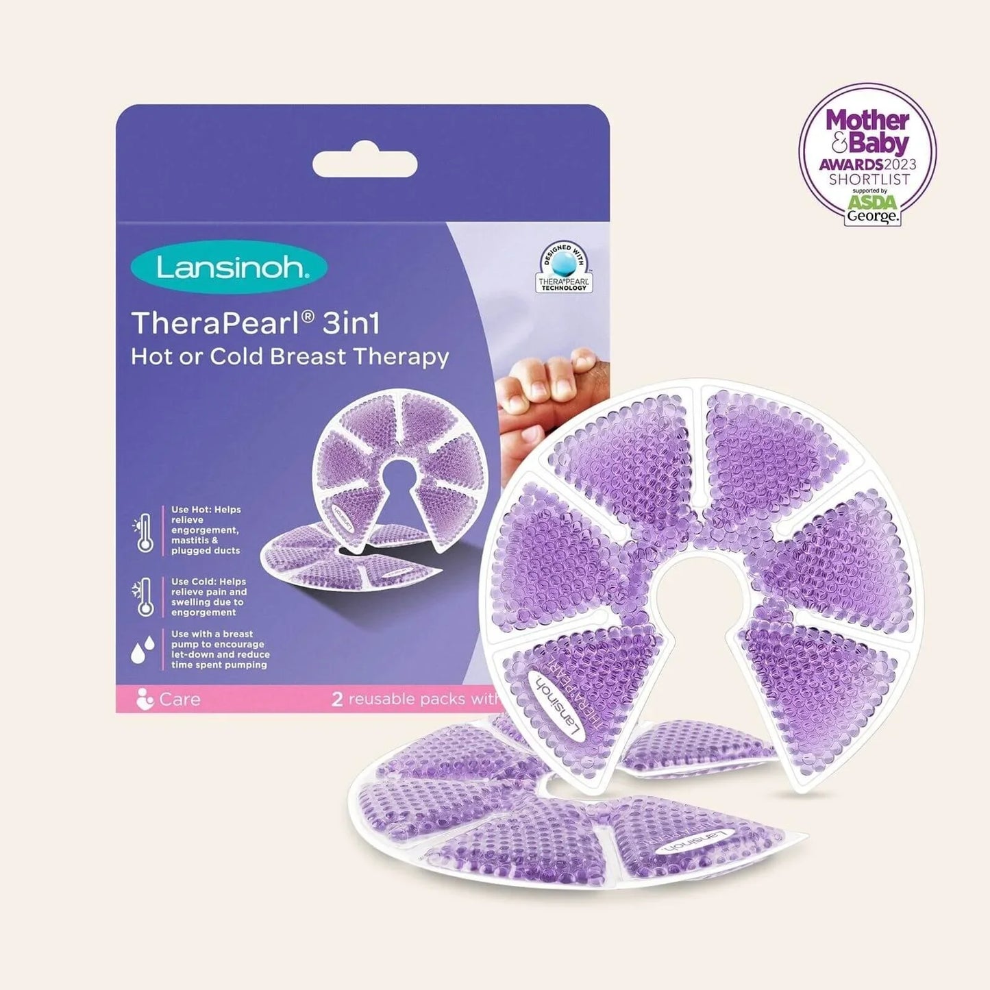 Lansinoh TheraPearl 3-in-1 Breast Therapy Pads 2 pcs