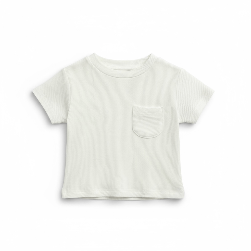 Lightweight Ribbed Cotton Pocket T-Shirt
