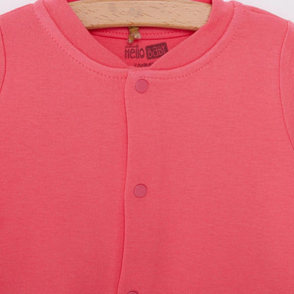 HelloBaby Basic Rib Cardigan - Dark Pink