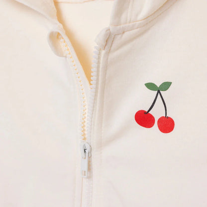 HelloBaby Girls Hooded Cardigan Crew Neck Long Sleeve - Ecru