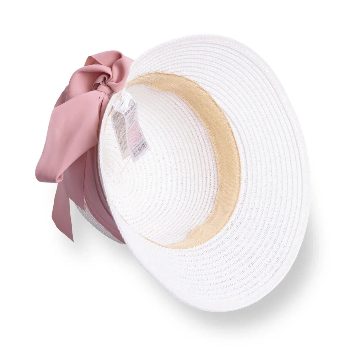 HelloBaby Ribbon Trim Straw Baby Cap (12 Months to 1-4 Years) - White