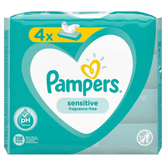 Pampers Baby Wipes Sensitive 4x52 pcs