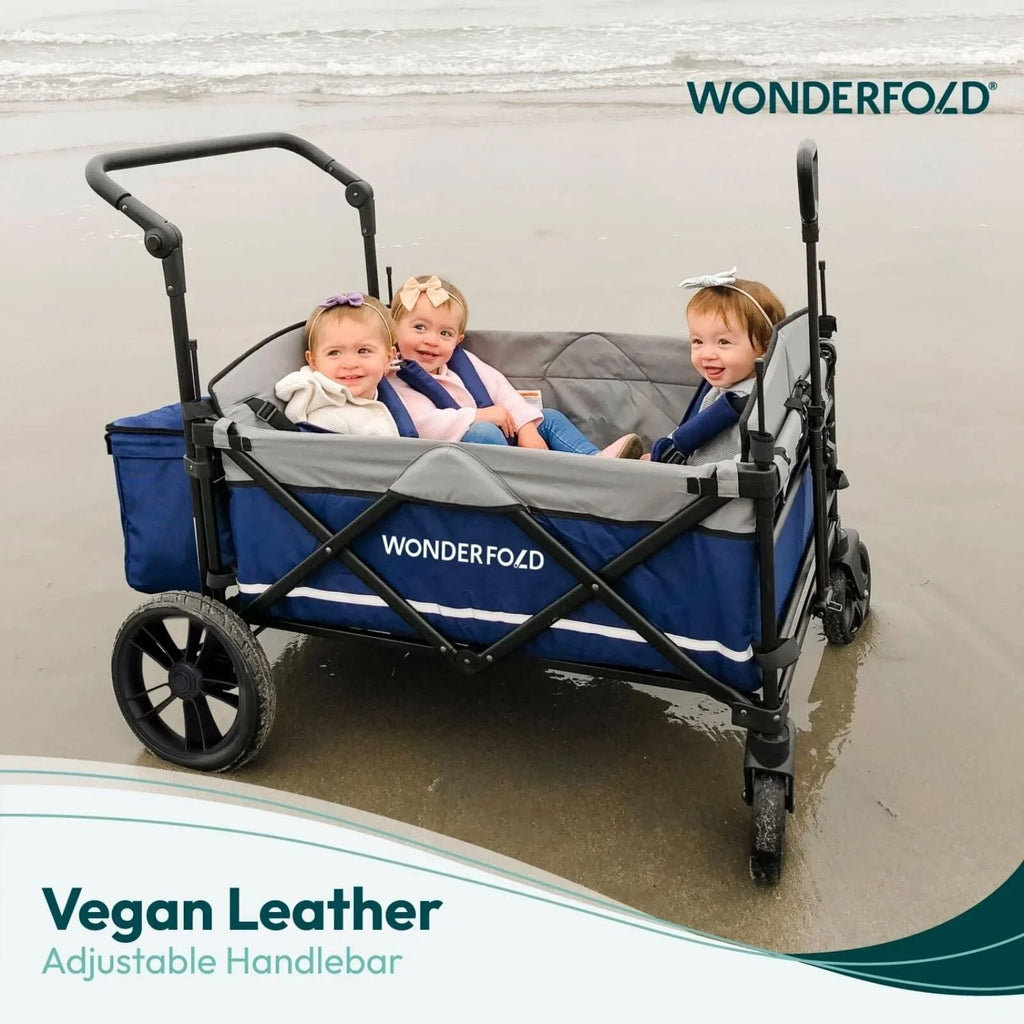Wonderfold X4R Push and Pull Quad Stroller Wagon - Black