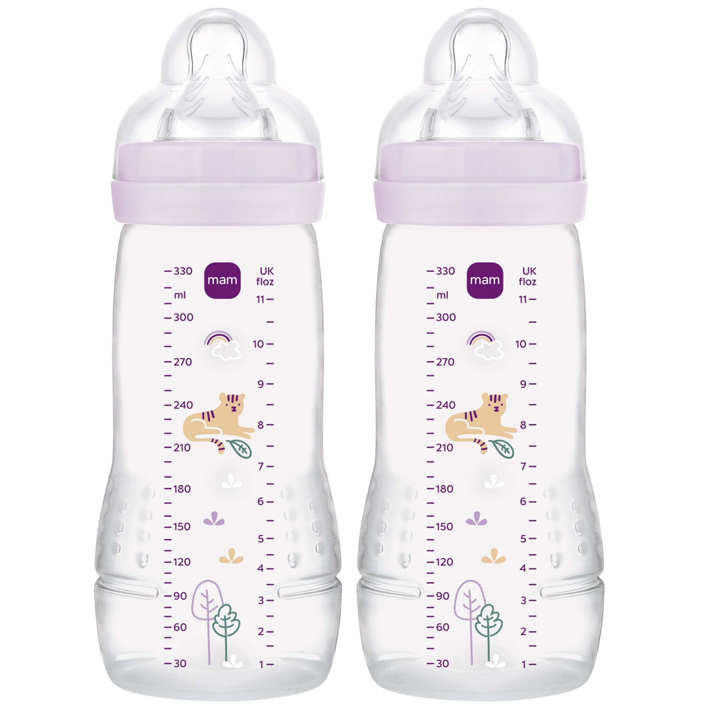 MAM Easy Active Bottles 330mls - Girl (Pack of 2) - DESIGN MAY VARY TO IMAGE SHOWN