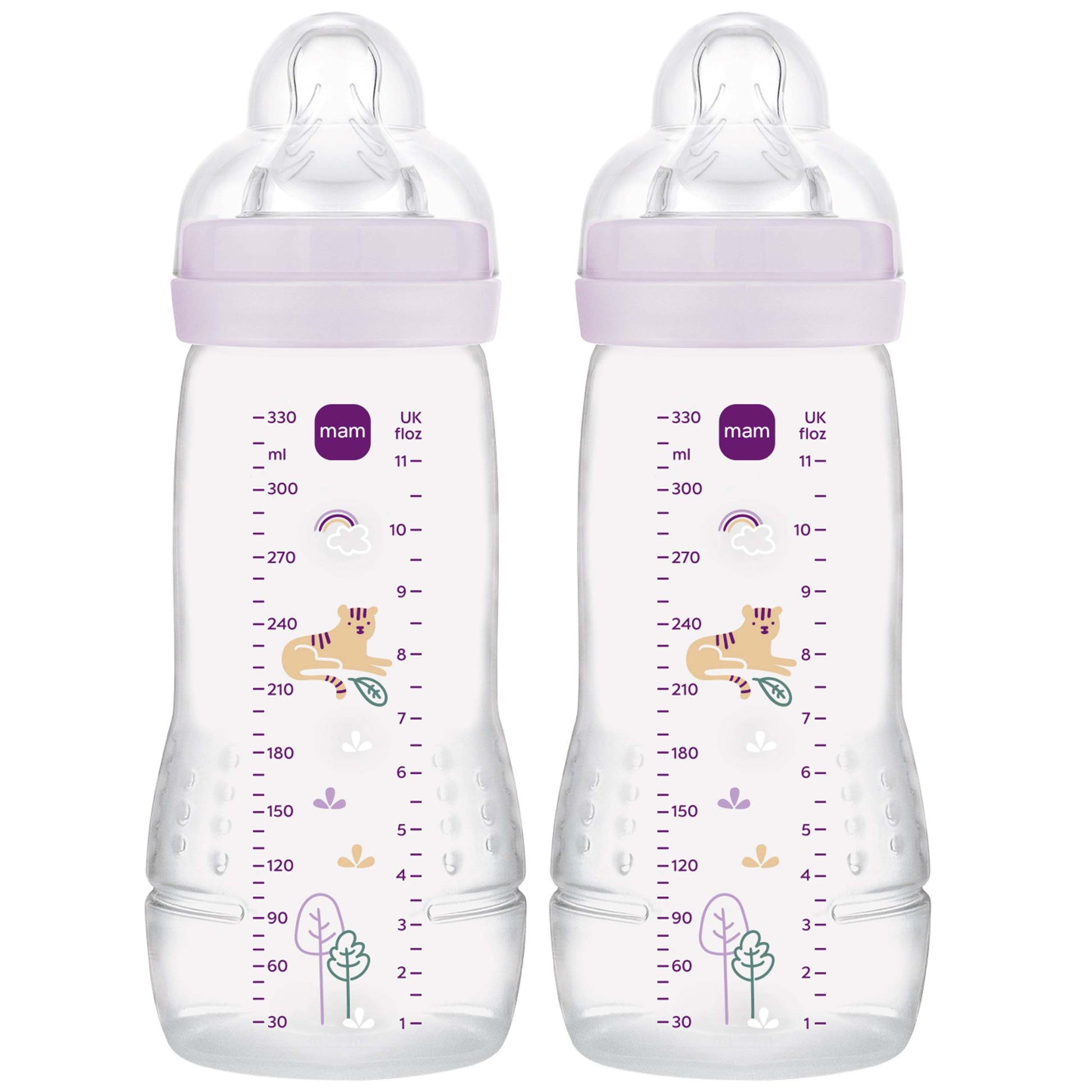 MAM Easy Active Bottles 330mls - Girl (Pack of 2) - DESIGN MAY VARY TO IMAGE SHOWN