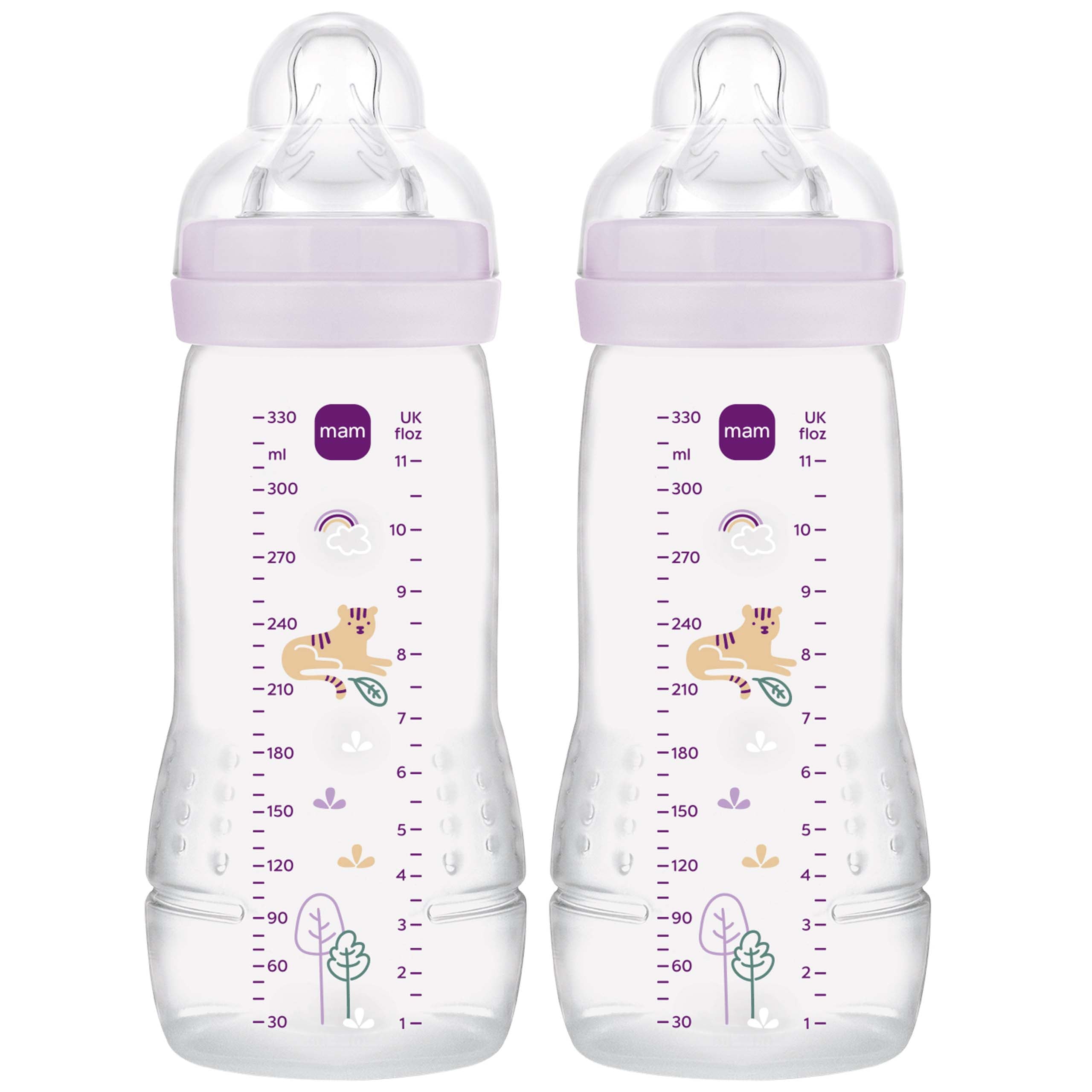 MAM Easy Active Bottles 330mls - Girl (Pack of 2) - DESIGN MAY VARY TO IMAGE SHOWN