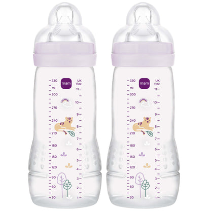 MAM Easy Active Bottles 330mls - Girl (Pack of 2) - DESIGN MAY VARY TO IMAGE SHOWN