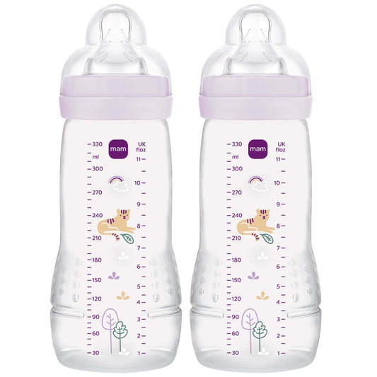 MAM Easy Active Bottles 330mls - Girl (Pack of 2) - DESIGN MAY VARY TO IMAGE SHOWN