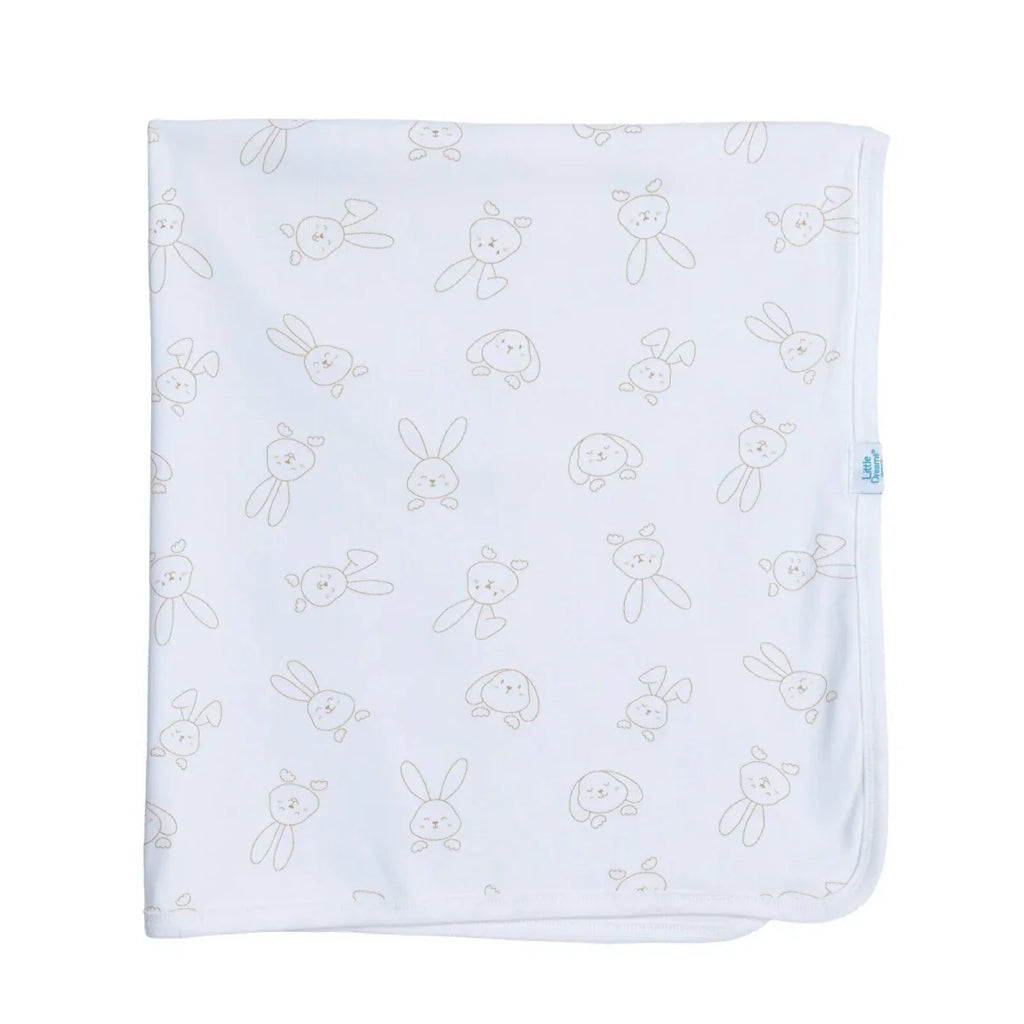 Little Dreams Girls Cotton Jersey Blankets - Ecru