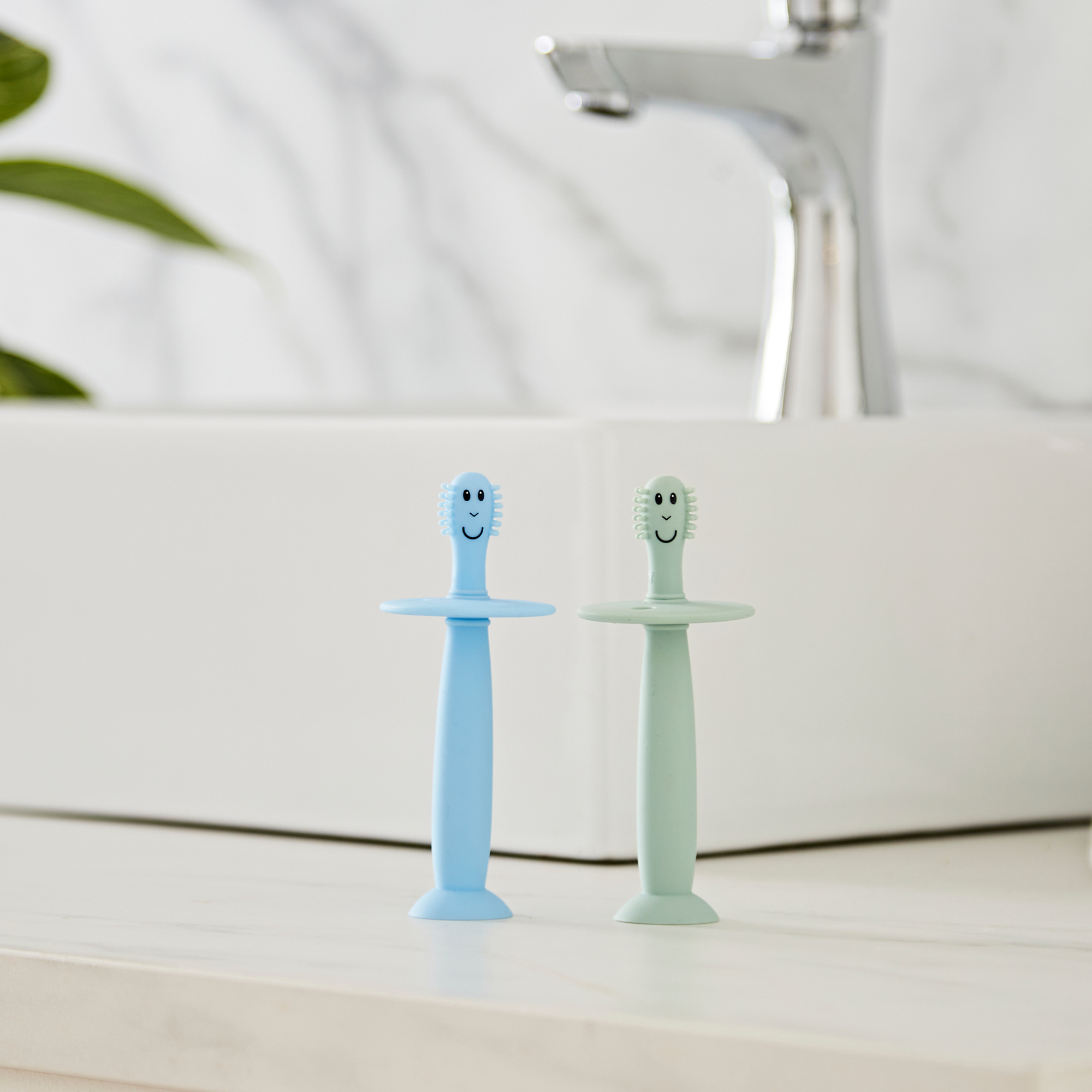 Matchstick Monkey Training Toothbrush (Green/Blue) - Pack of 2