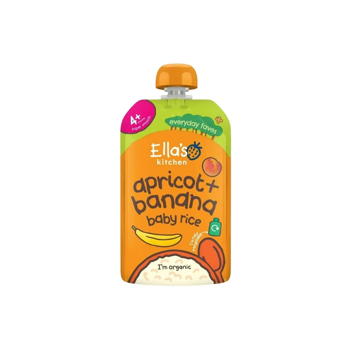 Ella's Kitchen Organic Apricot & Banana Baby Rice Baby Food Pouch 4+ months 120g