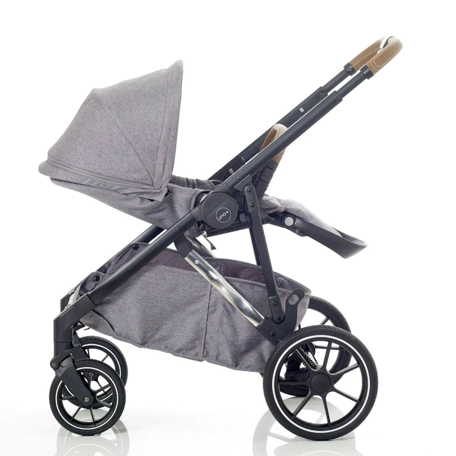 Mee-Go Uno Plus 2-in-1 Pushchair & Pram - Grey/Chrome