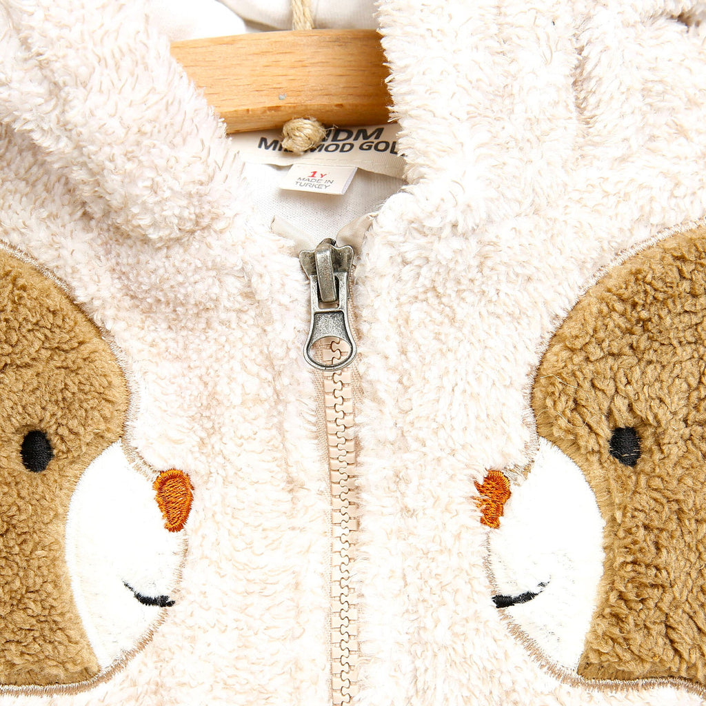 Midimod Newborn Cute Bears Welsoft Footed Jumpsuit - Beige