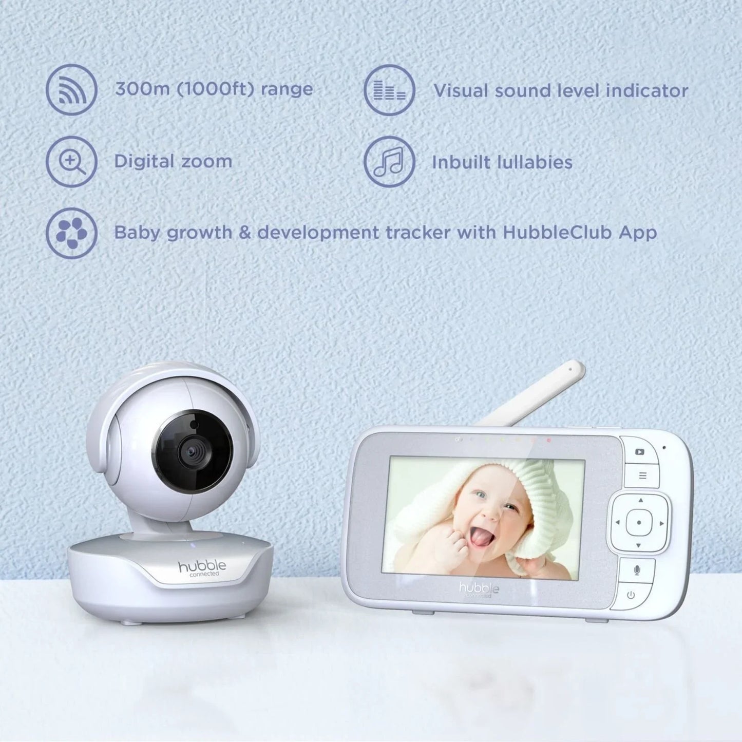Hubble Nursery View Select - 4.3" Baby Monitor White