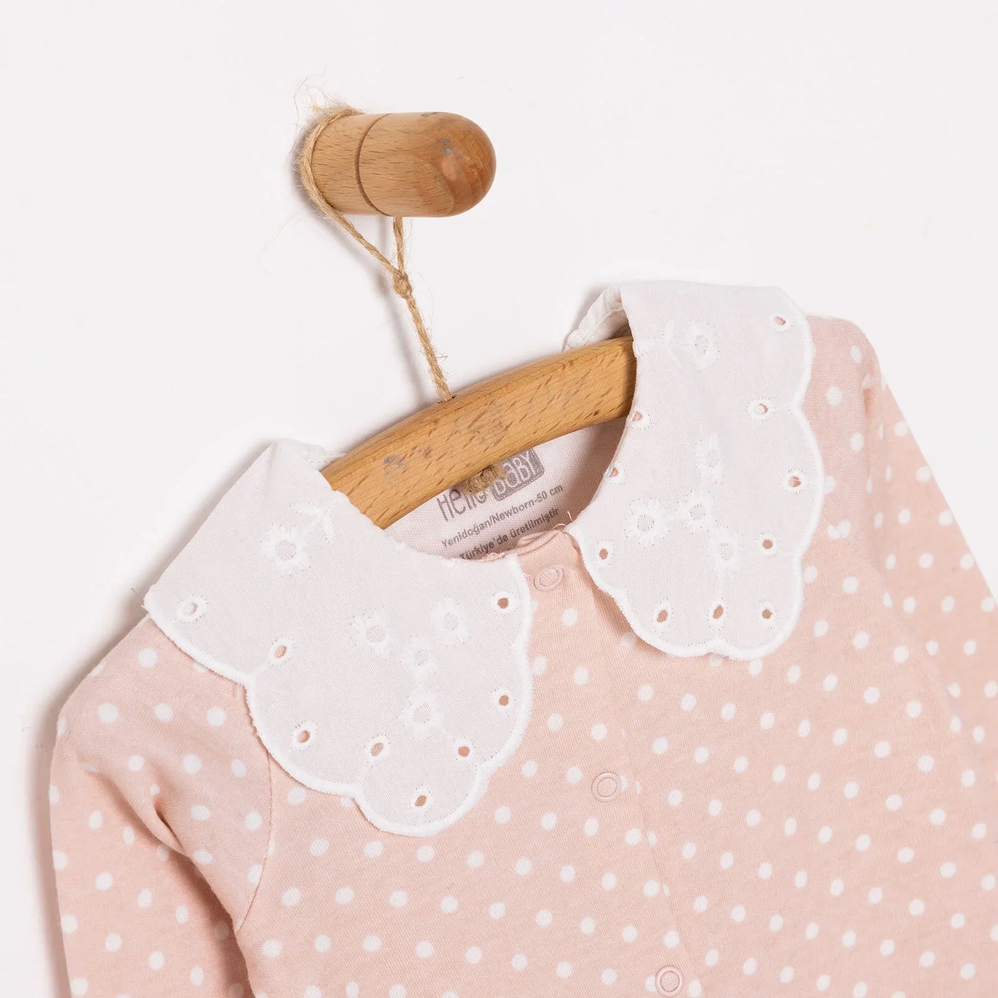 HelloBaby Newborn Girl Footed Jumpsuit - Salmon