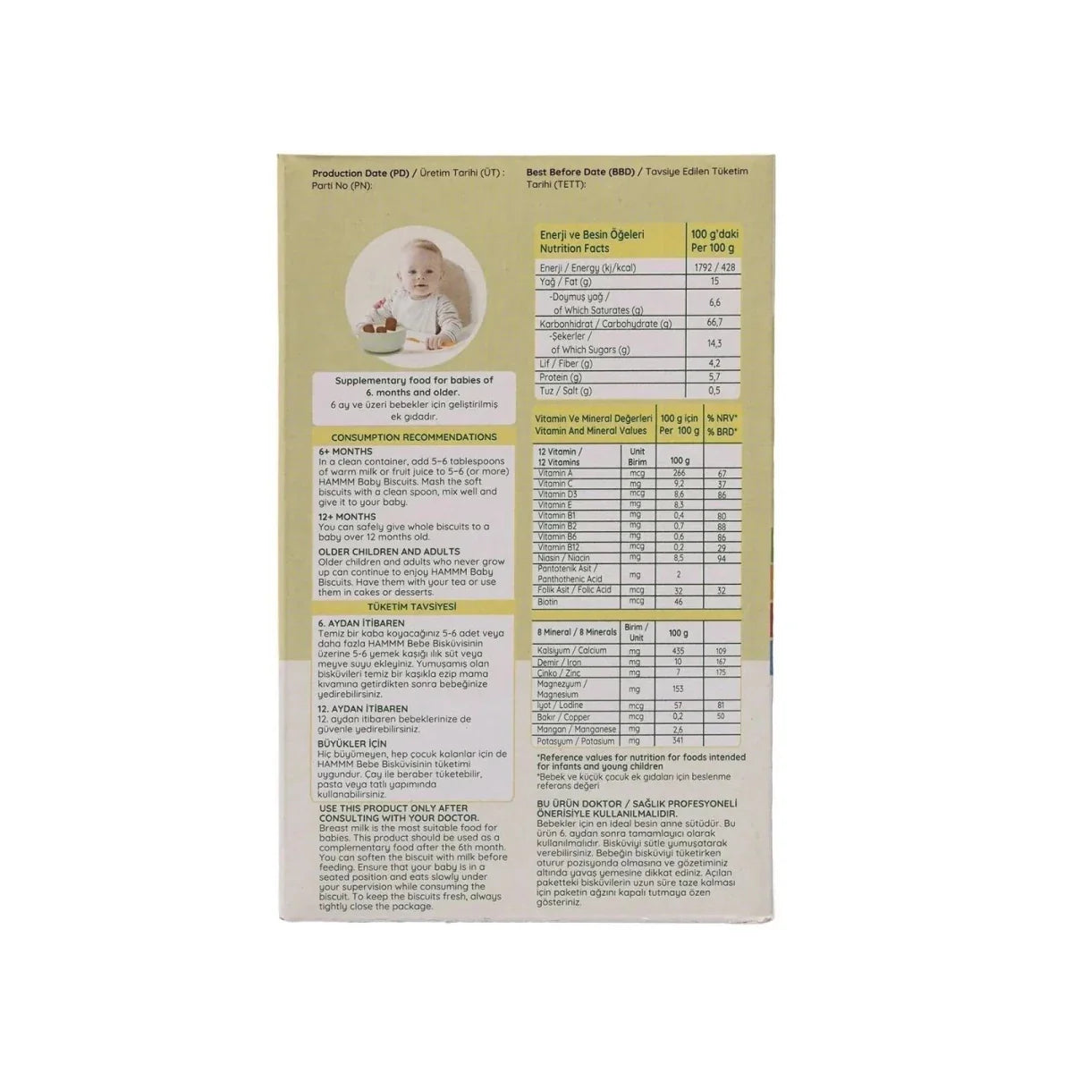 Hammm Baby Biscuits with Goat Milk 400g