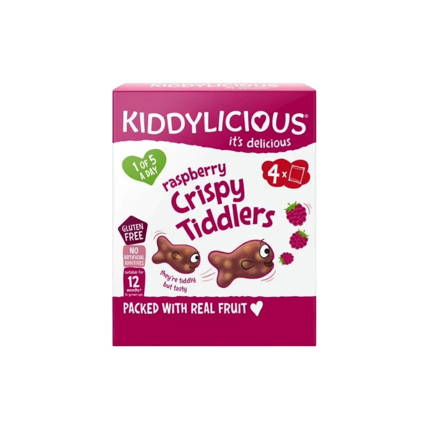 Kiddylicious Raspberry Crispy Tiddlers Multi 12+ months 48g (4x12g)