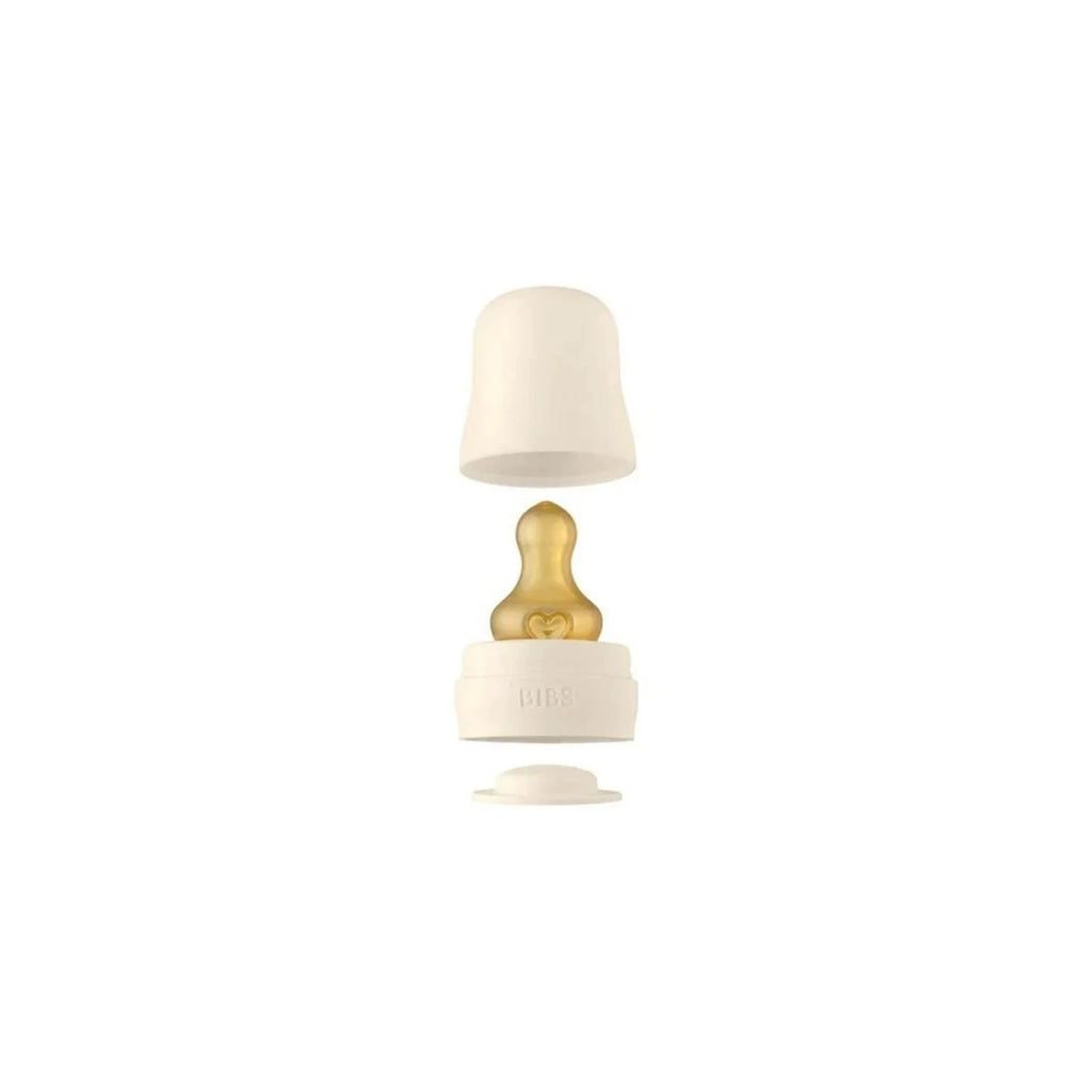BIBS Baby Glass Bottle Complete Set Latex 110ml - Ivory