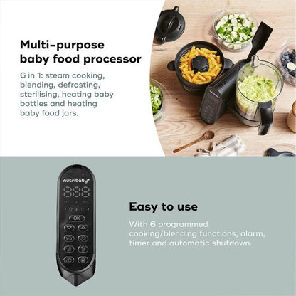 Babymoov Nutribaby (+) XL 6-in-1 Baby Food Maker - Black Edition