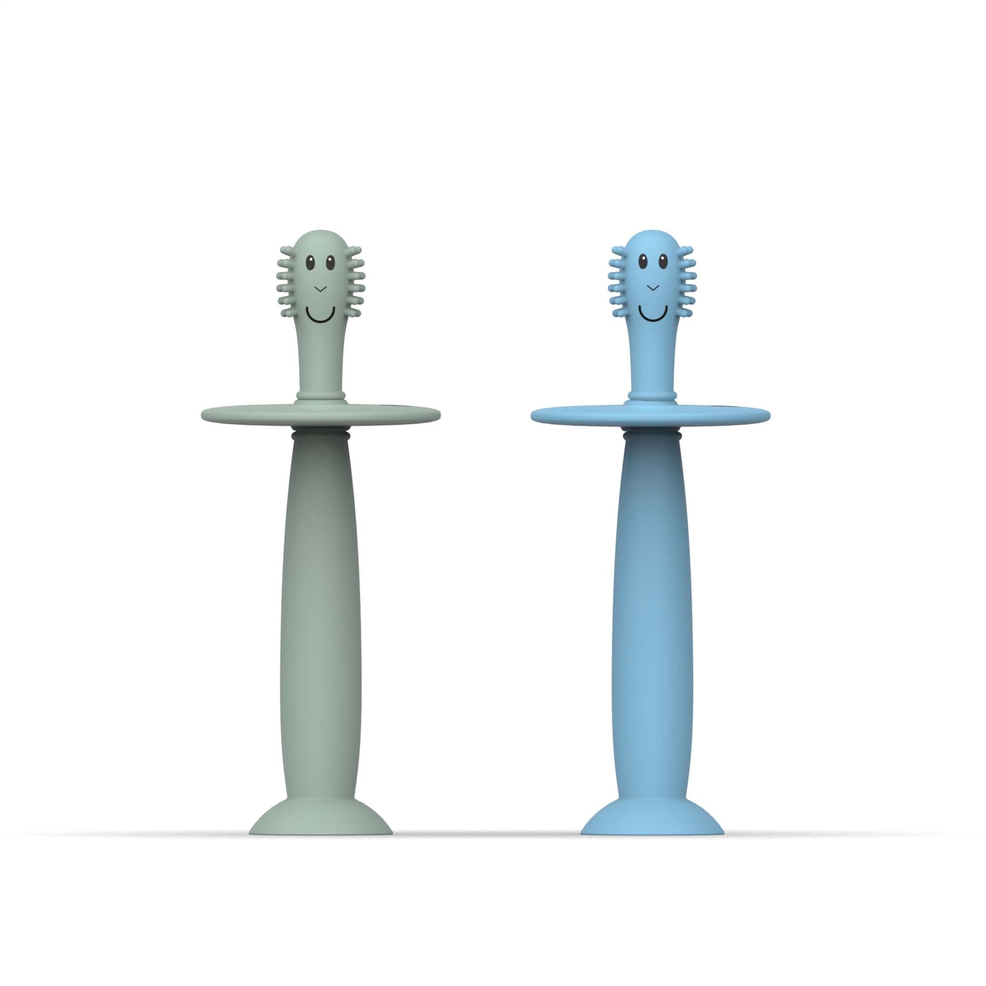 Matchstick Monkey Training Toothbrush (Green/Blue) - Pack of 2
