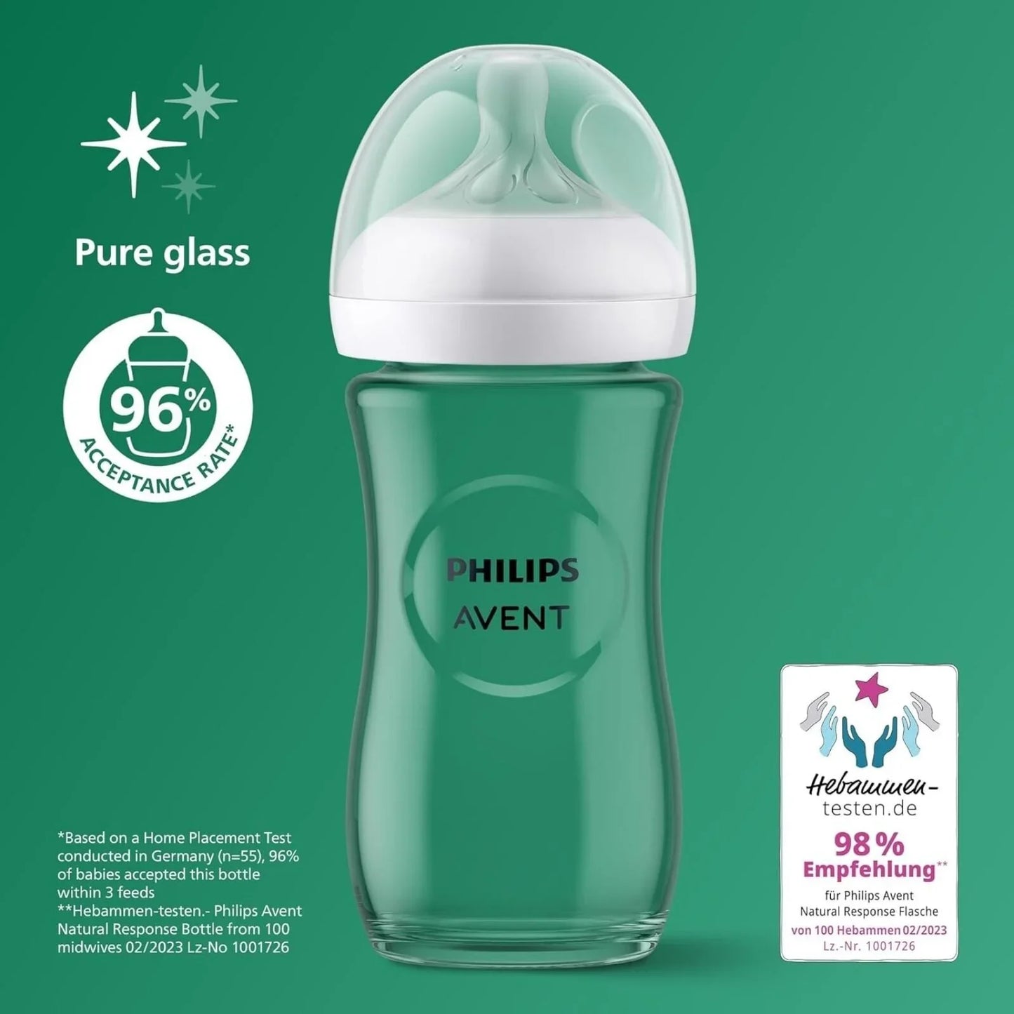 Philips Avent Natural Response Glass Bottle 3-6 months 240ml