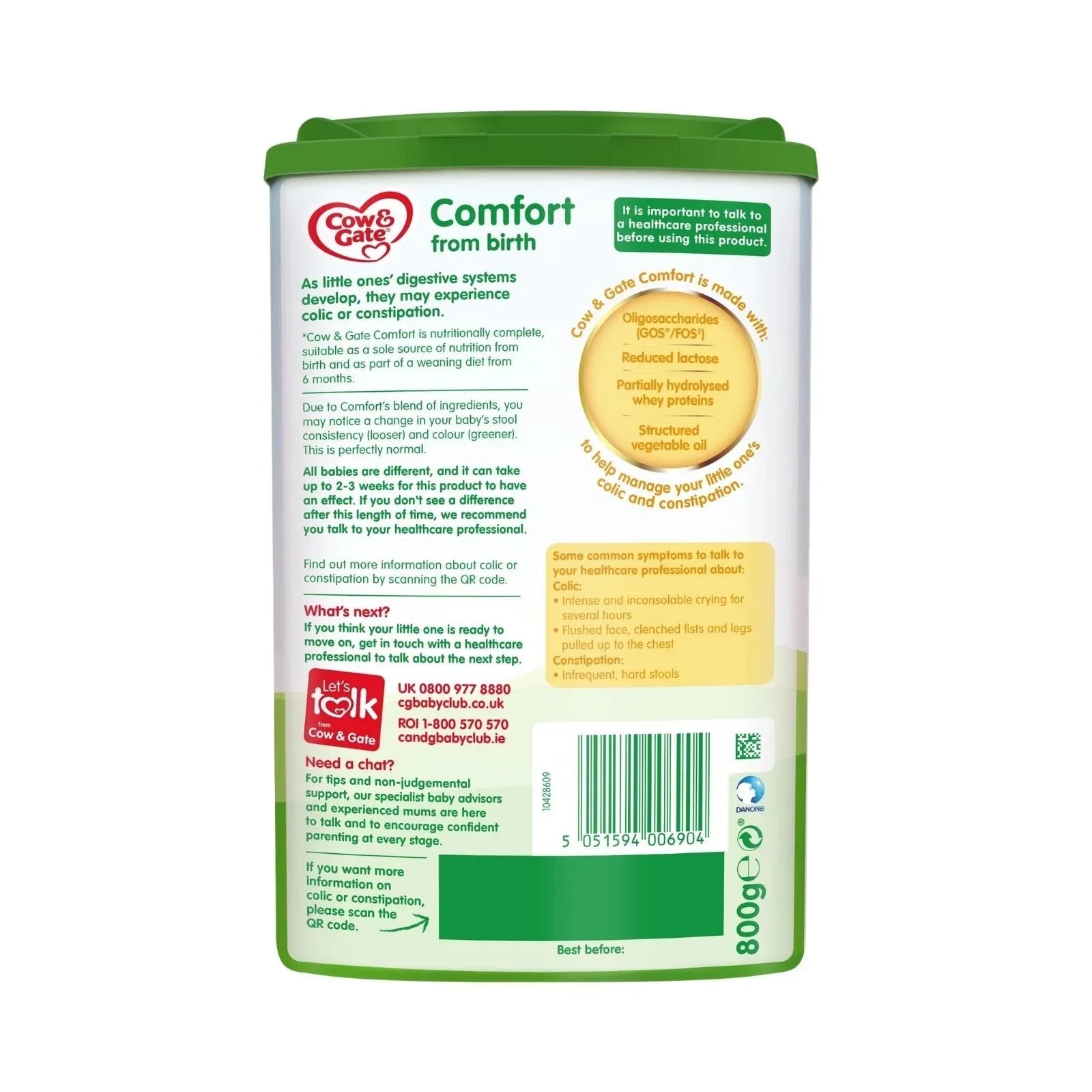 Cow & Gate Comfort Milk Powder from Birth 800g