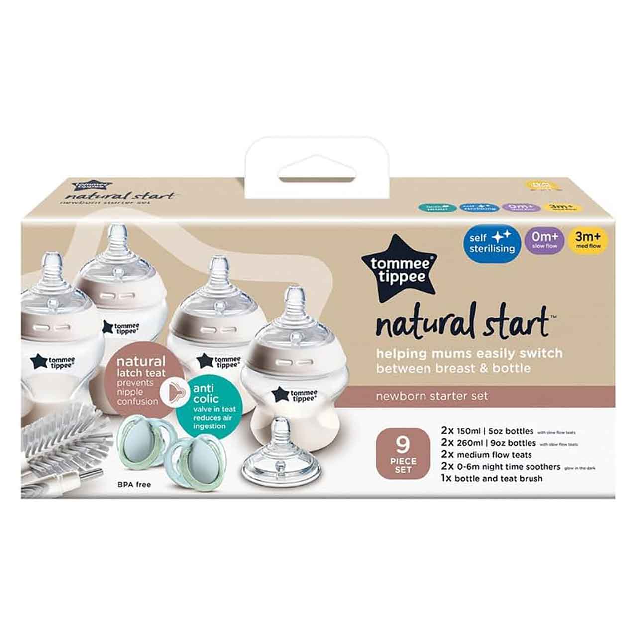 Tommee Tippee Natural Start Starter Bottle Kit Muted