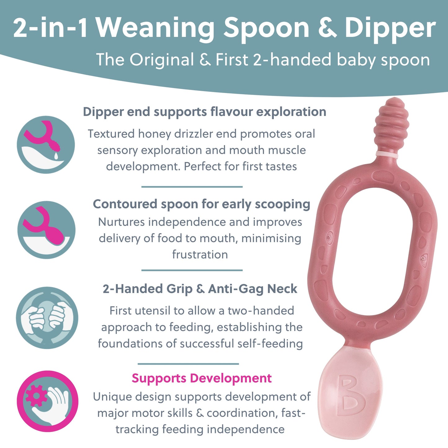 Bibado Dippit Weaning Spoon - 6 months plus (Pack of 2)