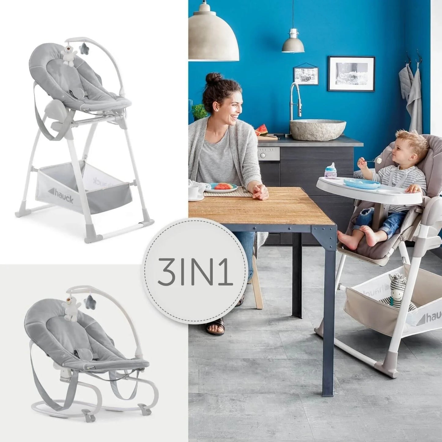 Hauck Sit N Relax 3-in-1 Highchair - Stretch Grey