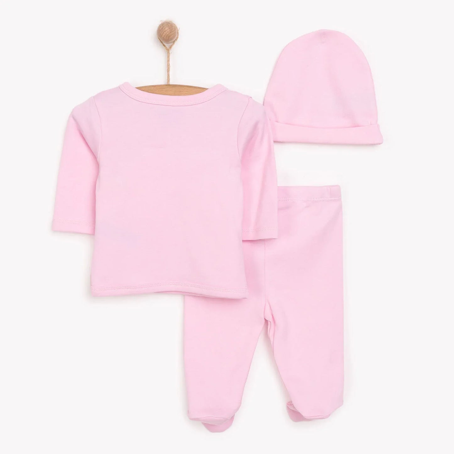 HelloBaby Newborn Organic Wrapover Top-Hat - Pink