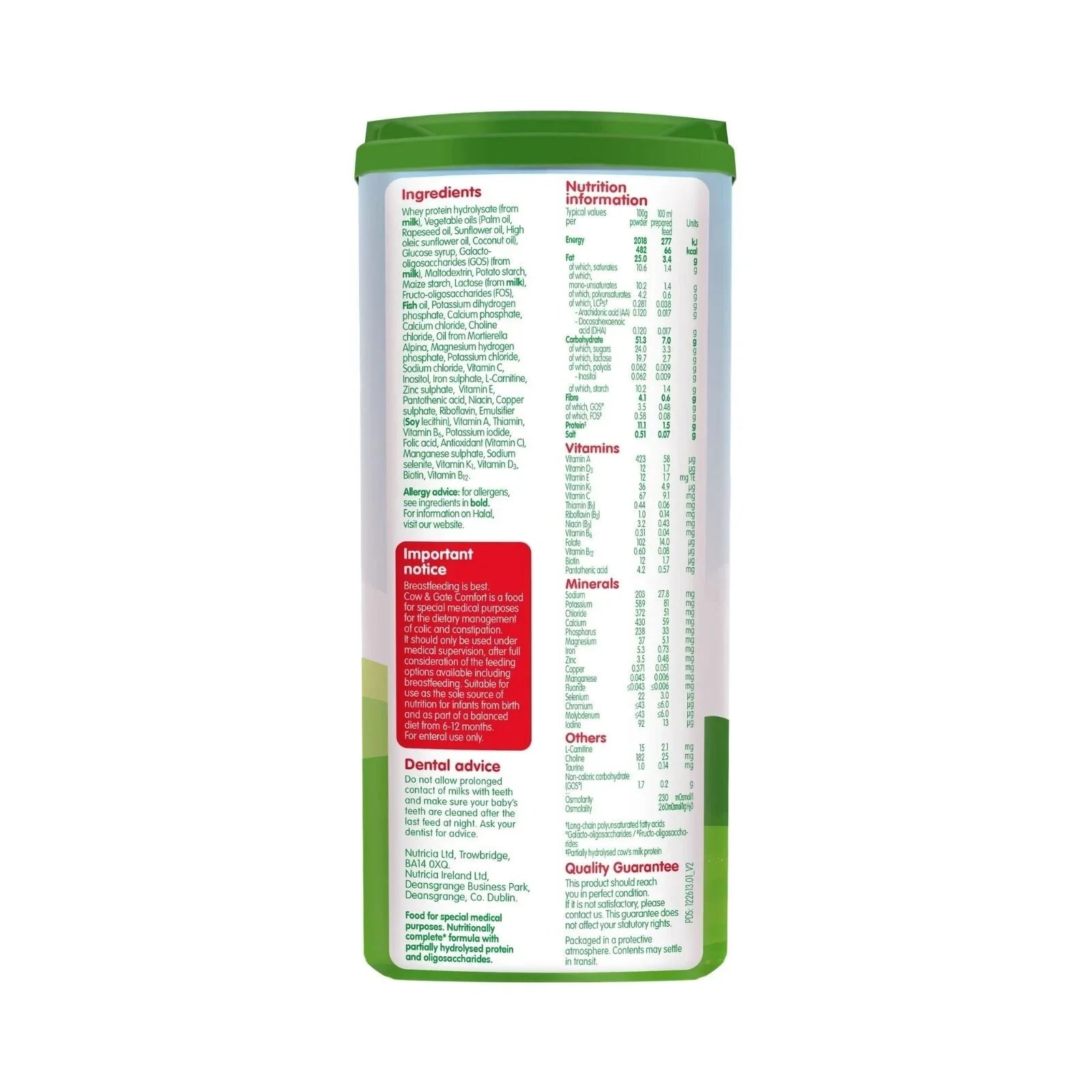 Cow & Gate Comfort Milk Powder from Birth 800g