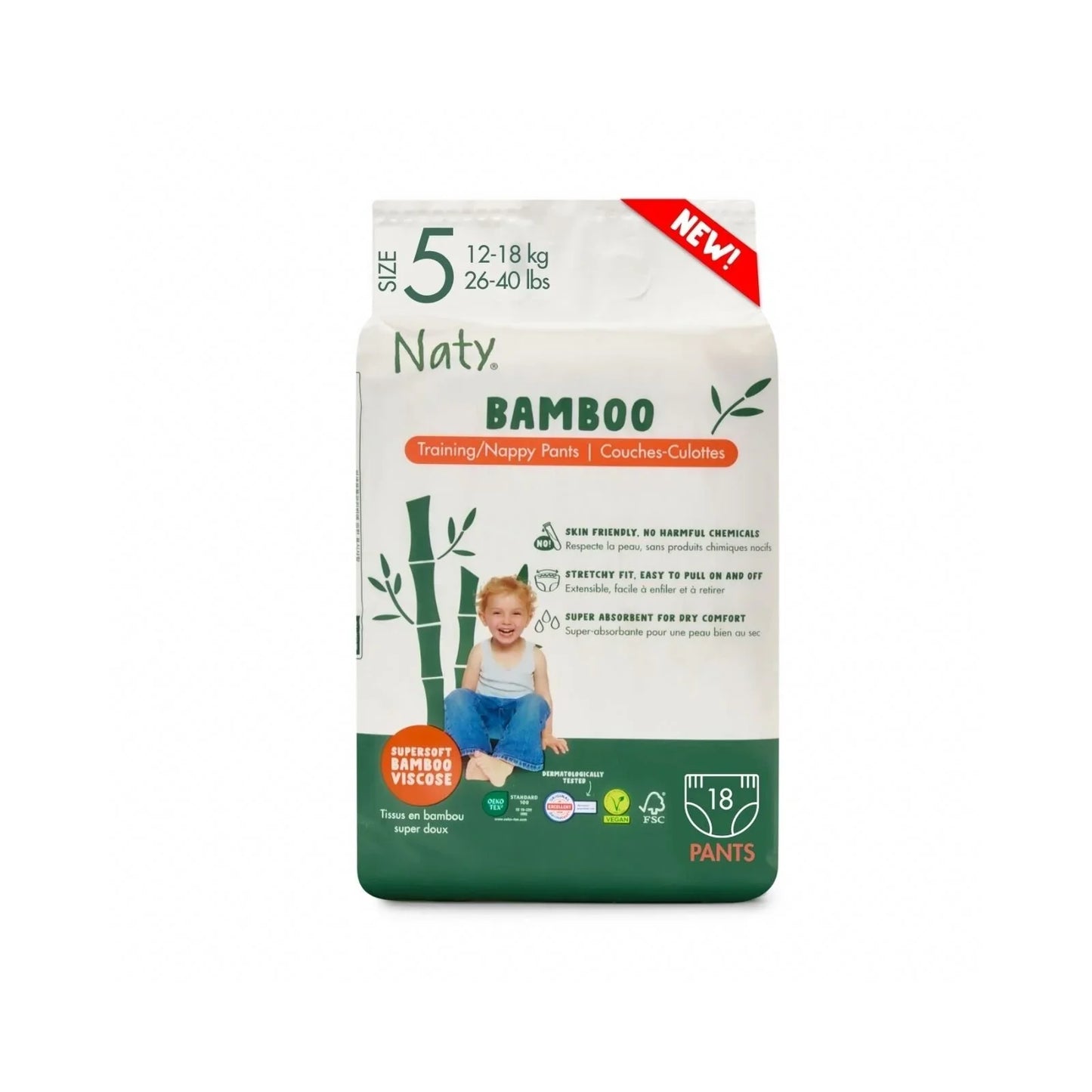 Naty Bamboo Viscose Nappy Pants Size 5 - 18 nappies