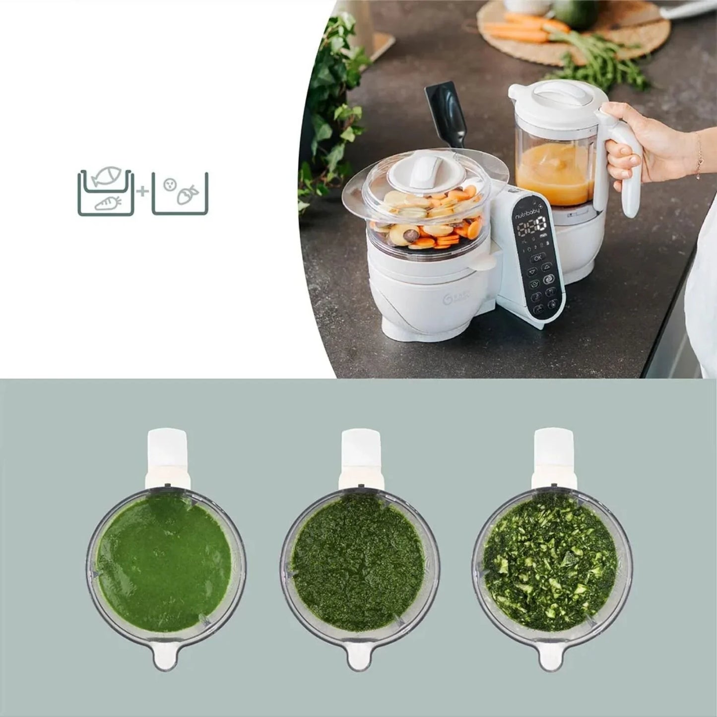 Babymoov Nutribaby (+) 6-in-1 Baby Food Maker - Mineral