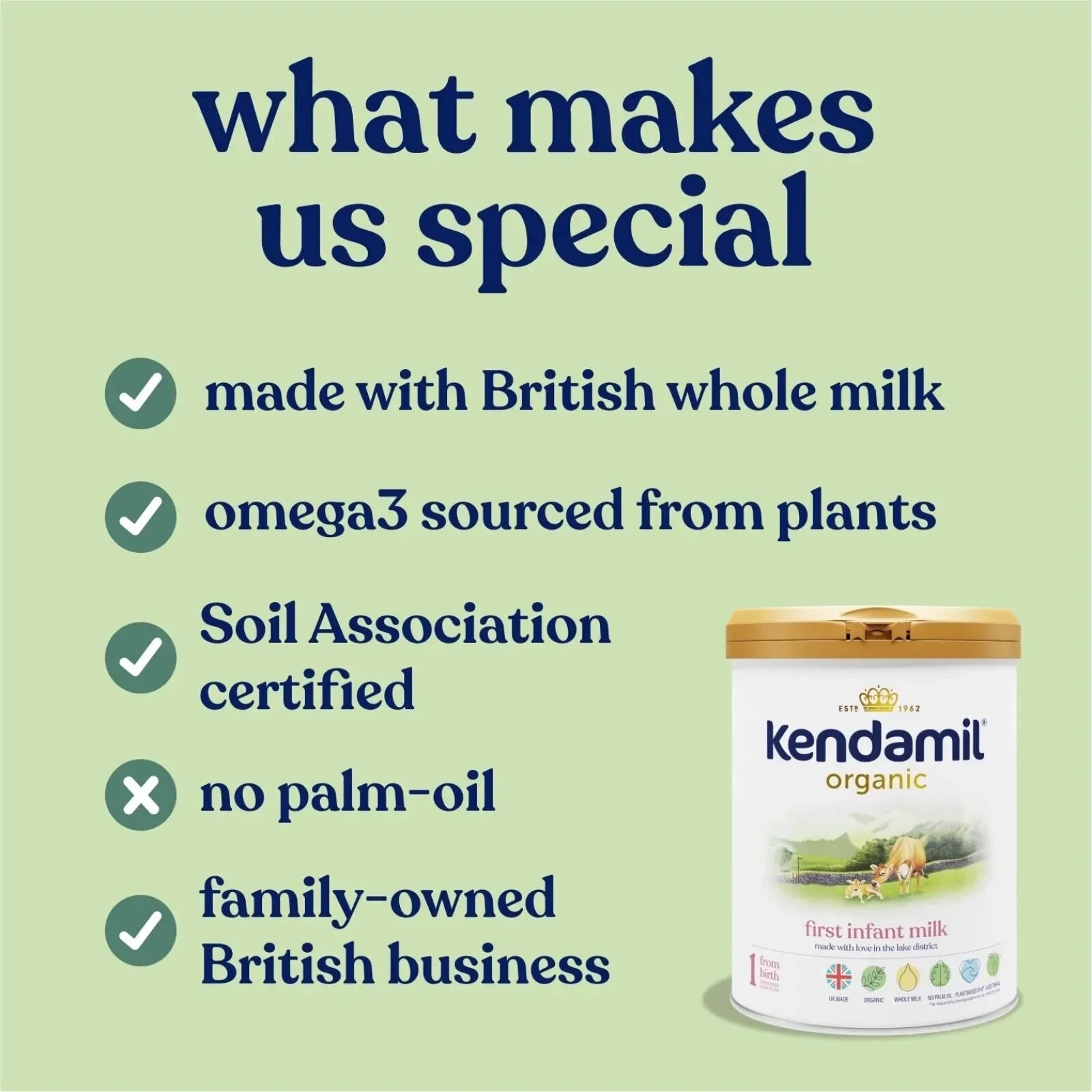 Kendamil Stage 1 Organic First Infant Milk from Birth 800g
