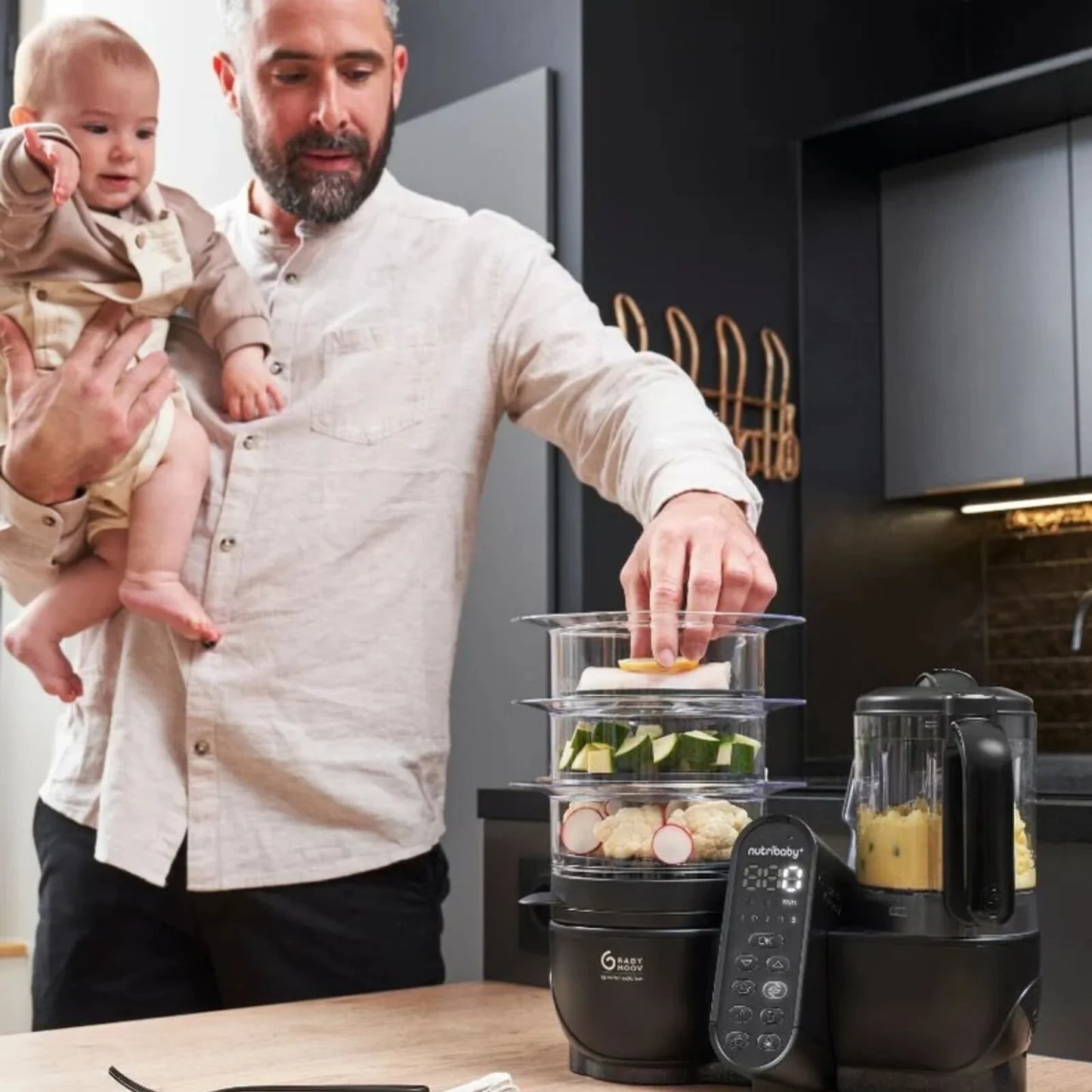 Babymoov Nutribaby (+) XL 6-in-1 Baby Food Maker - Black Edition