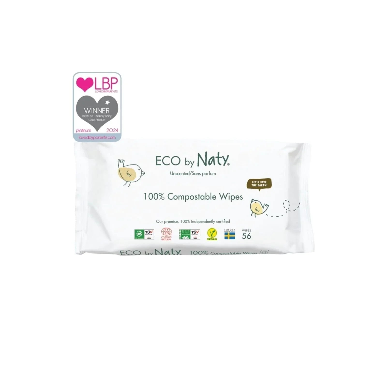 Naty Unscented Baby Wipes 56 pcs
