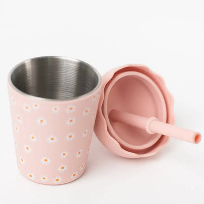 Pink Daisy Mini Toddler Smoothie Cup & Straw 200ml