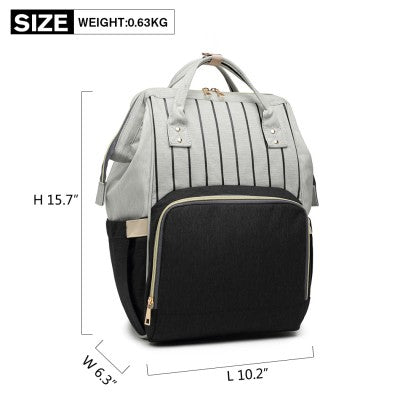 Black Multi Functional Baby Changing  Backpack