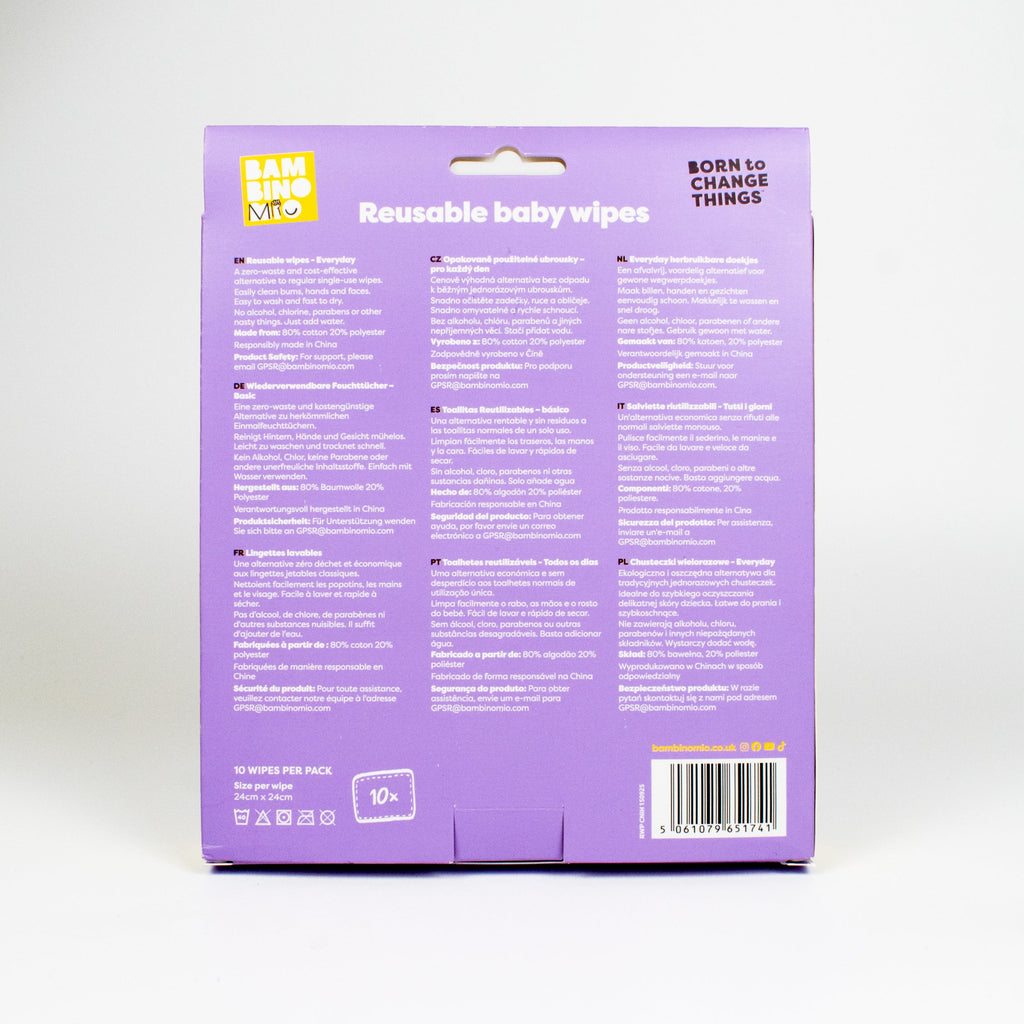 Reusable Baby Wipes for Sensitive Skin in Paintbox Pastels