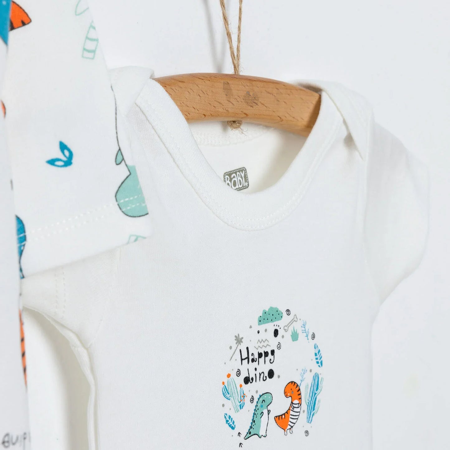 HelloBaby Baby Boy Jumpsuit-Body-Hat - Ecru