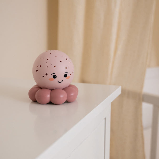 Cloud B Twinkles To Go Octo™ Portable Octopus Star Projector Night Light for Babies, Pastel Pink
