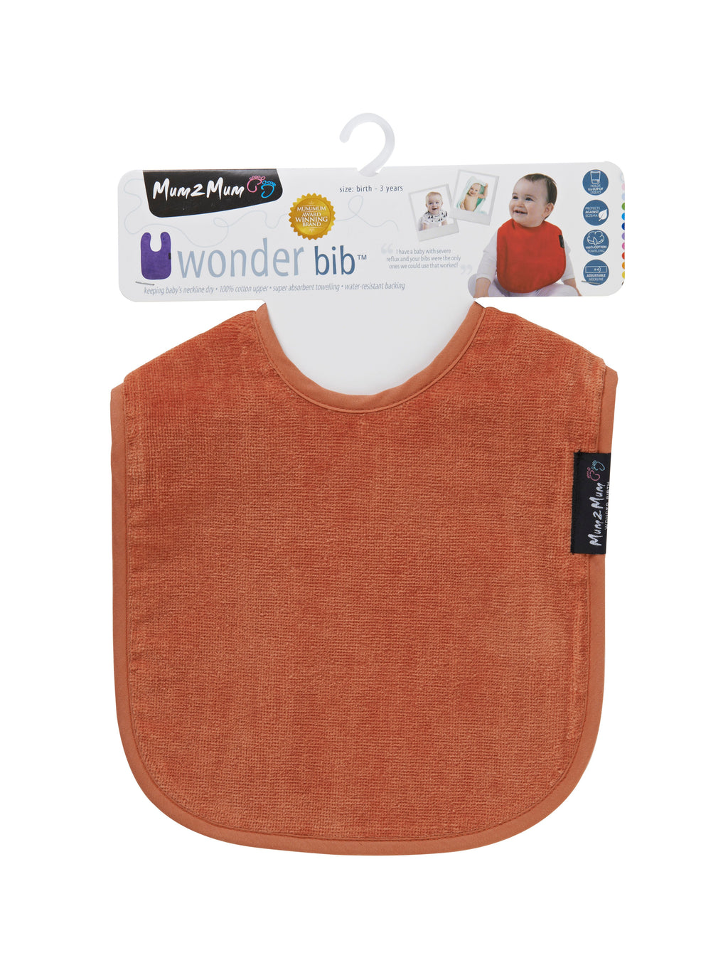 Mum 2 Mum Standard Wonder Bib - Rust