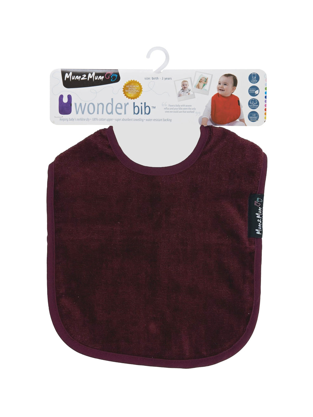 Mum 2 Mum Standard Wonder Bib - Plum