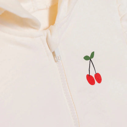 HelloBaby Girls Hooded Cardigan Crew Neck Long Sleeve - Ecru