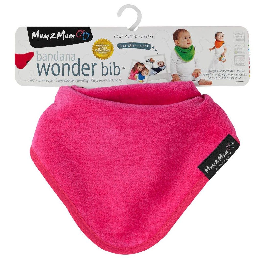 Mum 2 Mum Bandana Style Wonder Bib - Cerise Pink