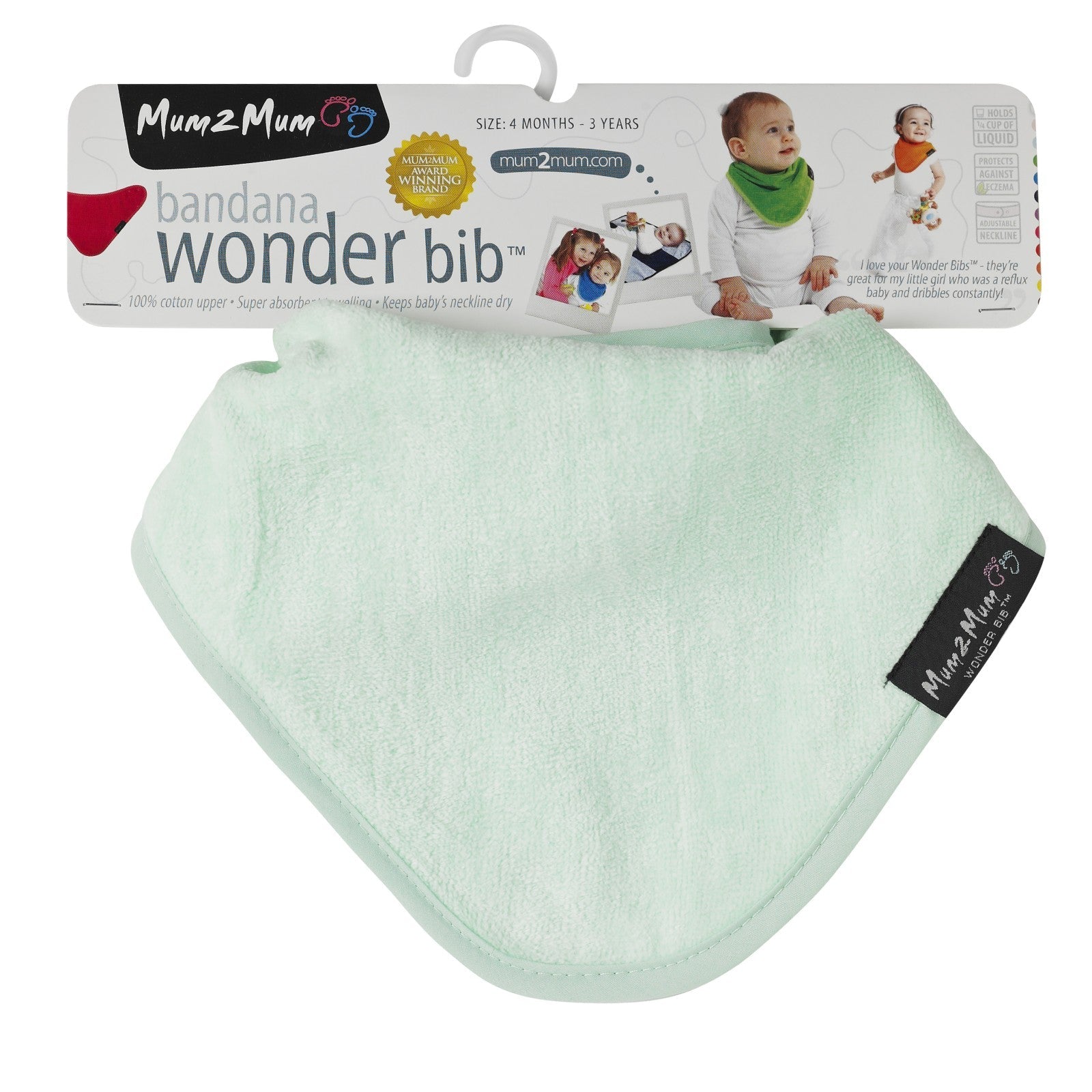 Mum 2 Mum Bandana Style Wonder Bib - Mint Green