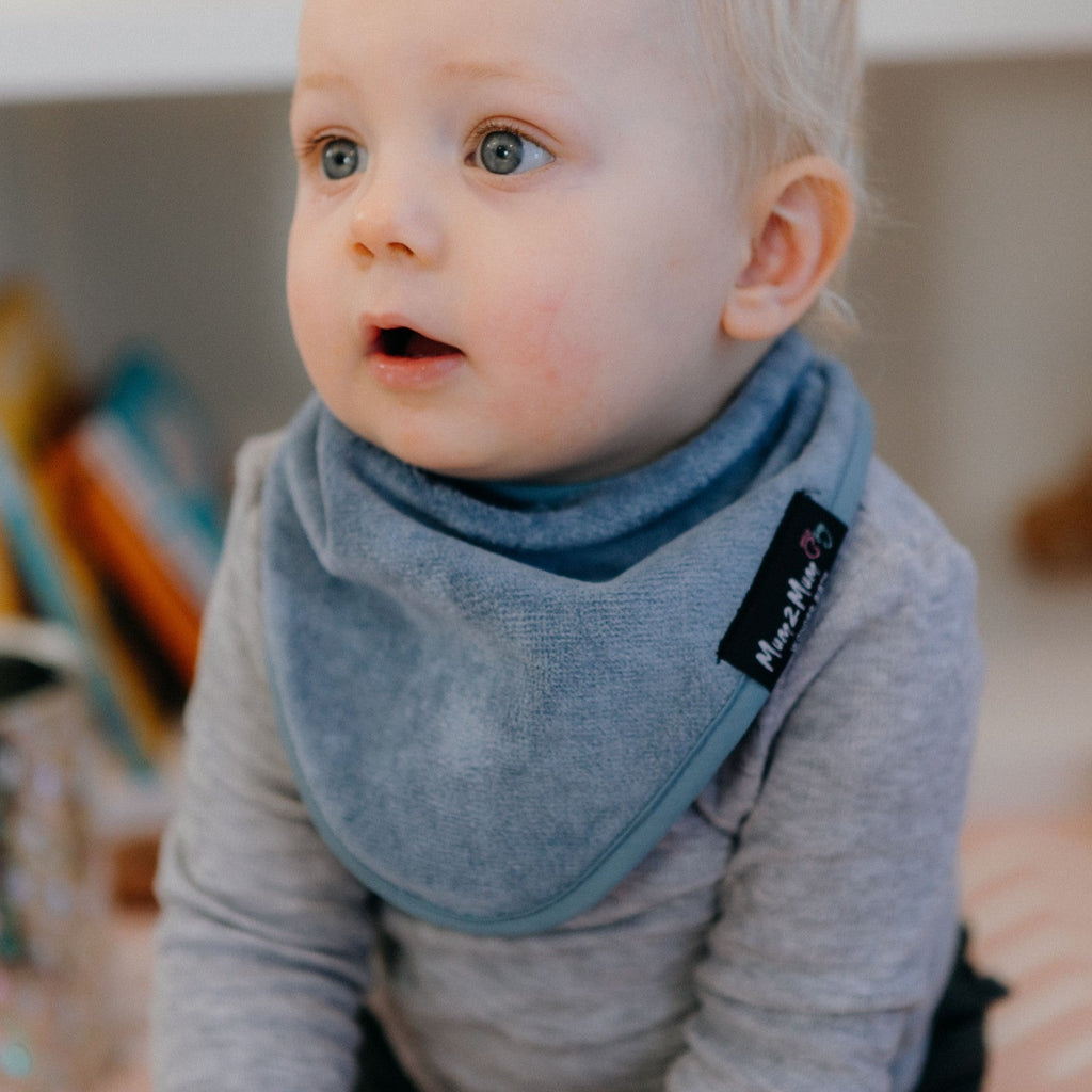 Mum 2 Mum Bandana Style Wonder Bib - Stone Grey